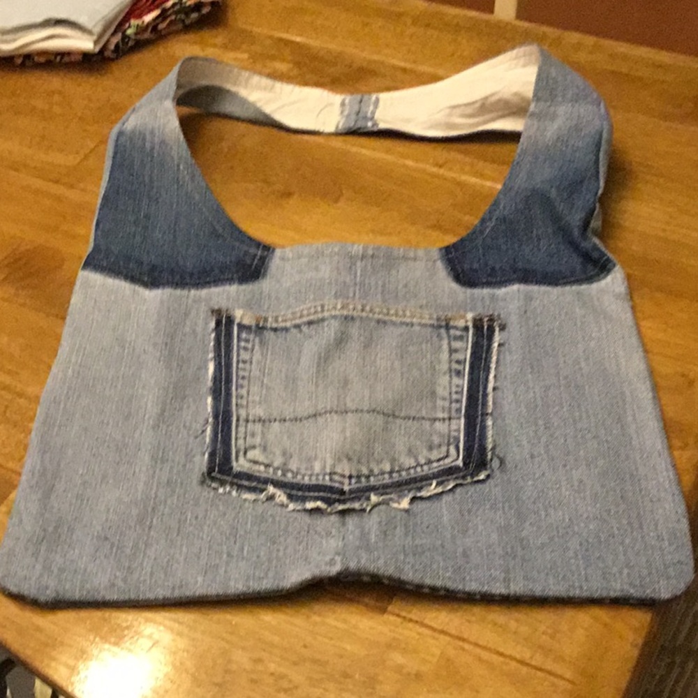 Two Tone Jean Hobo Bag